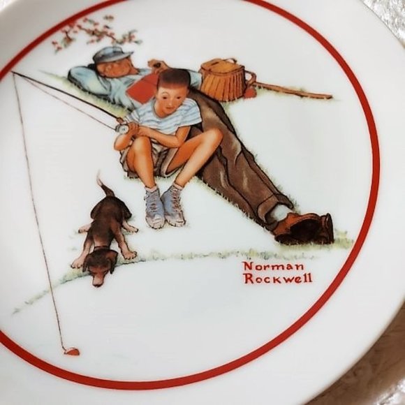Norman Rockwell Collectors Edition Plate Limited Series Waiting For Dinner 6in - Picture 4 of 5